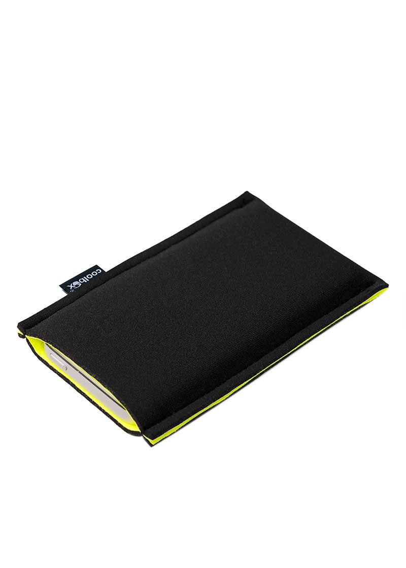 Neoprenové pouzdro na mobil black-neonyellow