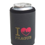Neoprenový termoobal na plechovku 0,33l potisk I love Prague grey Hradčany gold red
