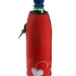 Neoprenový termoobal na sklo a PET láhev objem 0,5l potisk love srdce red