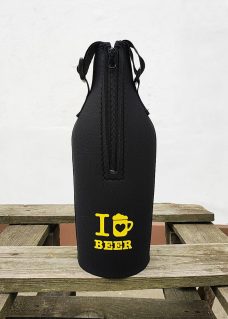 Neoprenový termoobal na pivní lahev 1,0l black I love beer