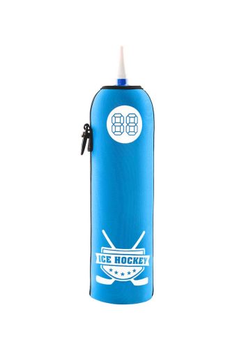 Neoprenový termoobal na hokejovou láhev 1,0l potisk hokejky lightblue
