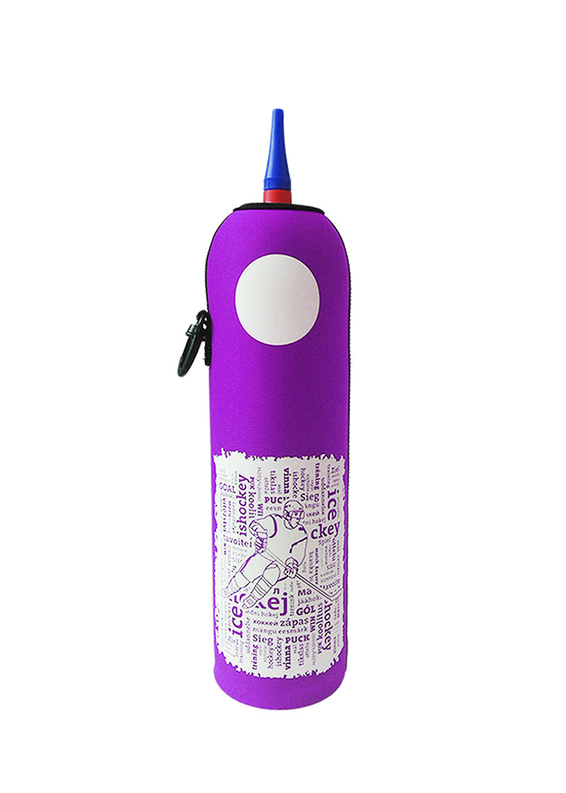 Neoprenový termoobal na hokejovou láhev 1,0l potisk Nápisy crash purple