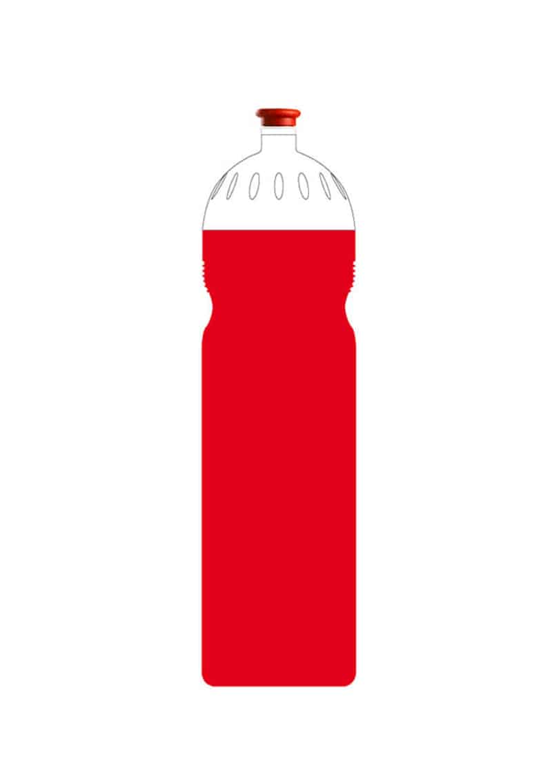 Sportovní lahev bez potisku objem 1,0l se zátkou red