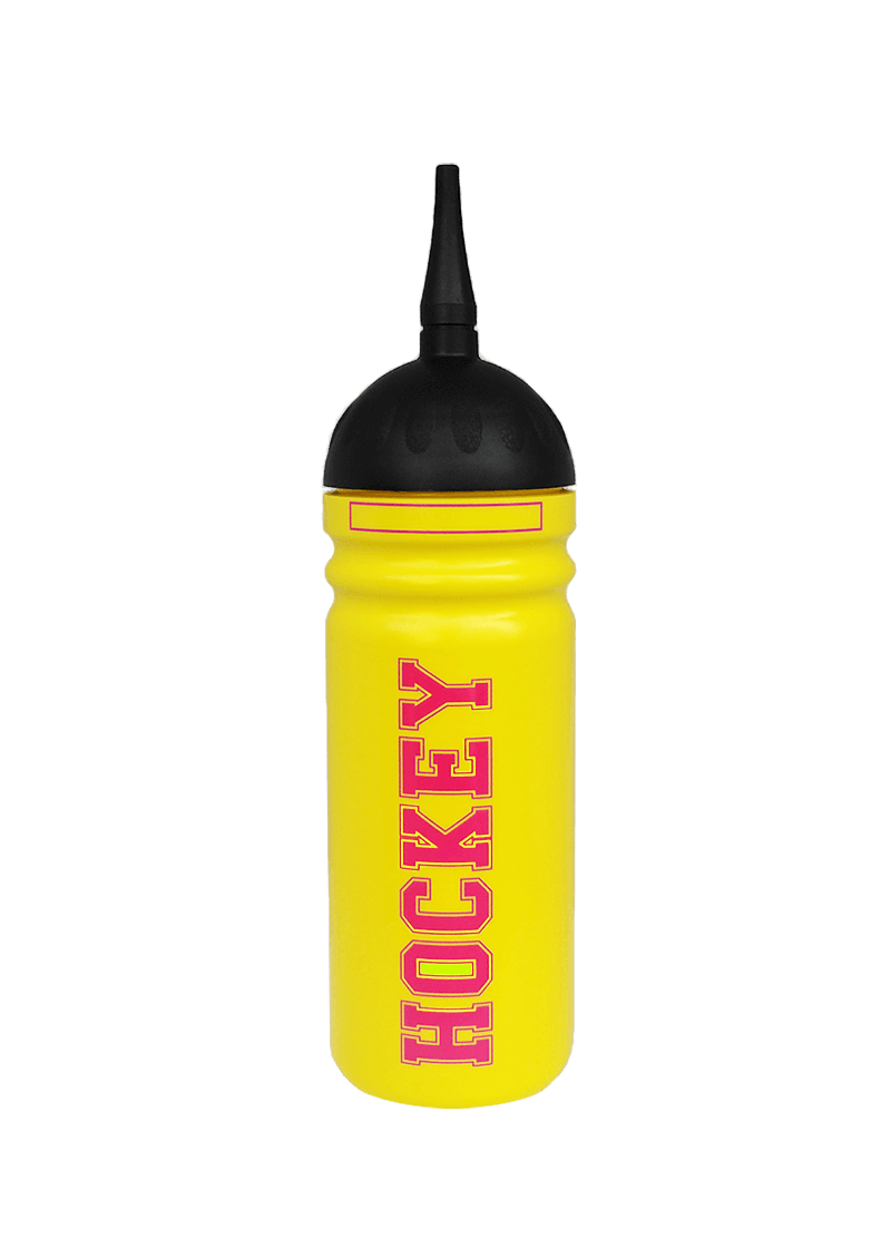 Hokejová láhev 0,7l potisk HOCKEY yellow-pink