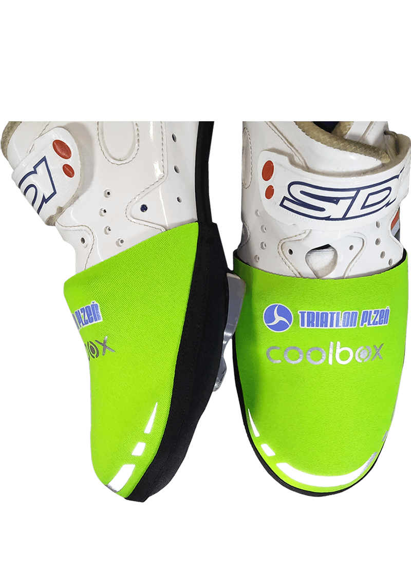 Neoprenový návlek na cyklobotu Triathlon Plzen neongreen