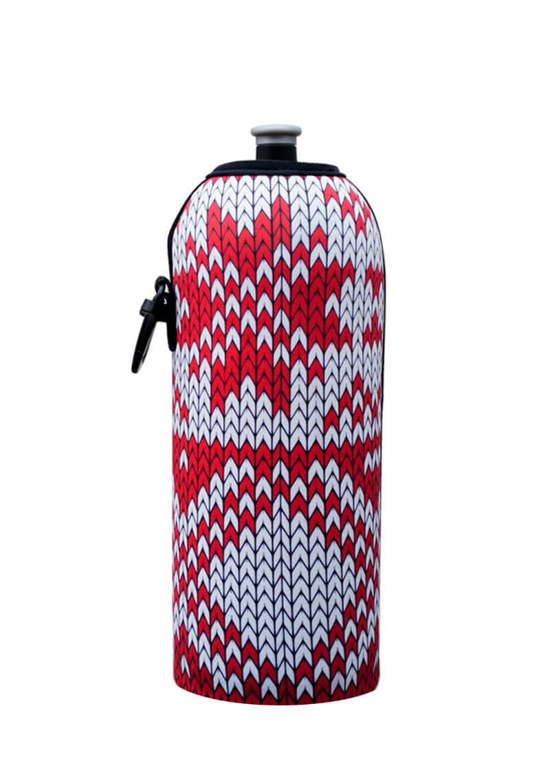 Neoprenový termoobal na sportovní a Zdravou lahev 0,7l Winter design red