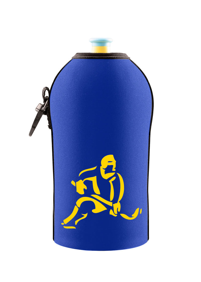 Neoprenový termoobal na hokejovou lahev 0,5l Hokejista blue yellow