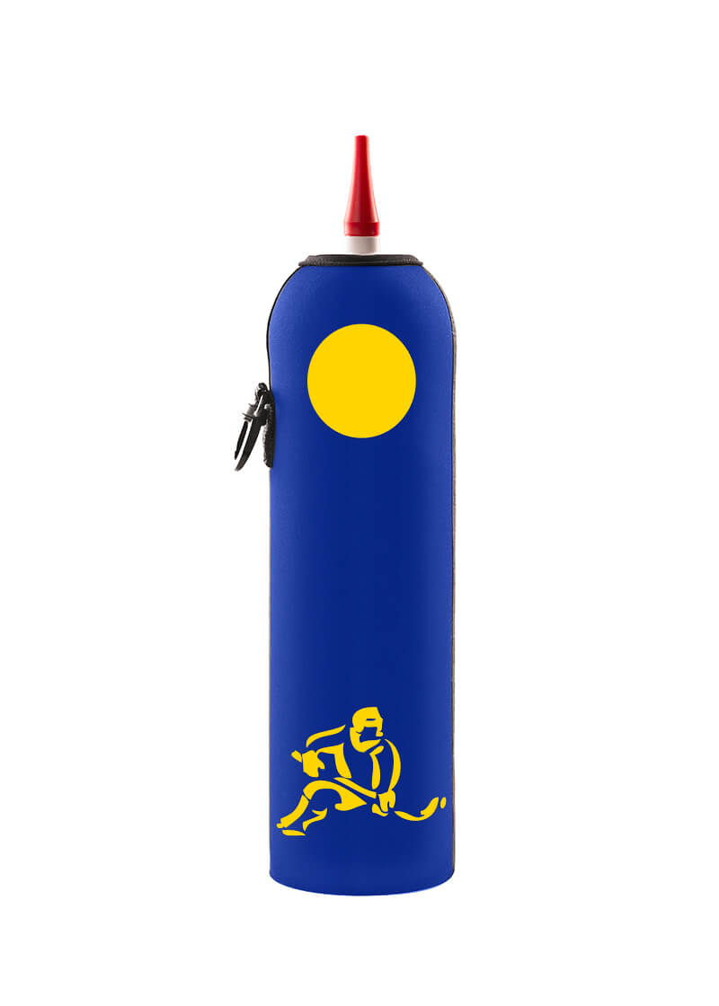 Neoprenový termoobal na hokejovou láhev Hokejista blue yellow