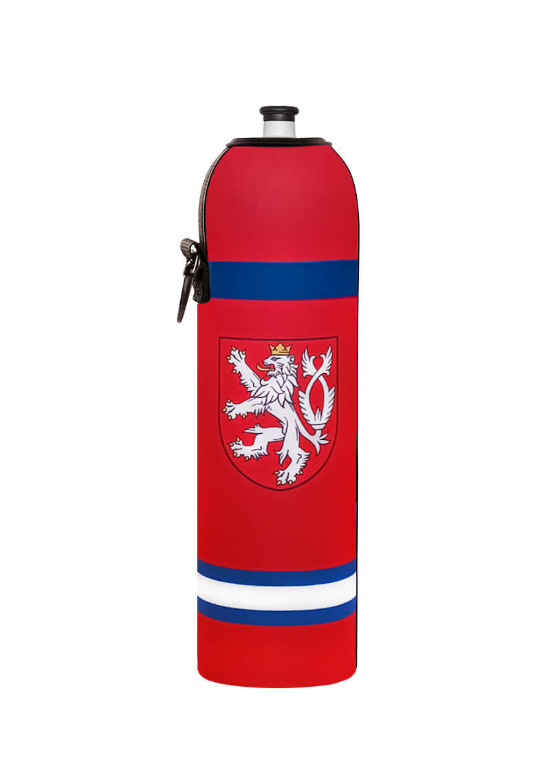 Neoprenový termoobal na sportovní a Zdravou lahev objem 1,0l Fotbal dres red