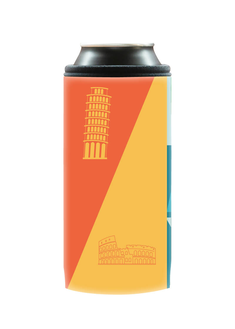 Neoprenový termoobal na plechovku objem 0,5l Italy! blue vlevo