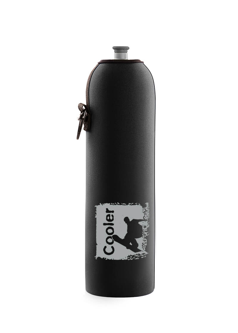 Neoprenový termoobal na sportovní a Zdravou lahev 1,0l Snowboardista black
