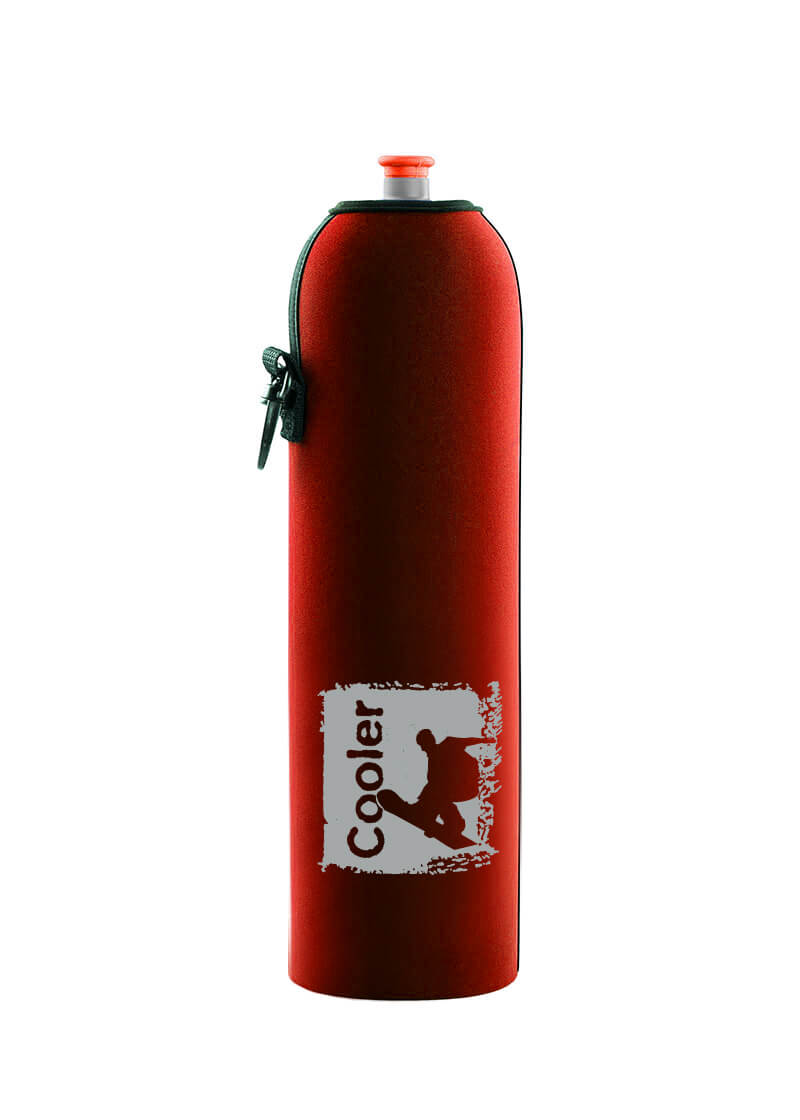 Neoprenový termoobal na sportovní a Zdravou lahev 1,0l Snowboardista red