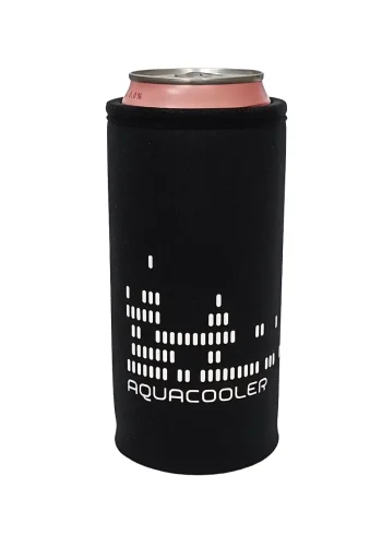 Neoprenový termoobal na plechovku objem 0,33l vysoká potisk Aquacooler black