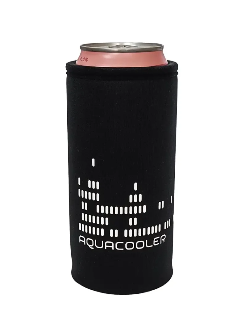 Neoprenový termoobal na plechovku objem 0,33l vysoká potisk Aquacooler black