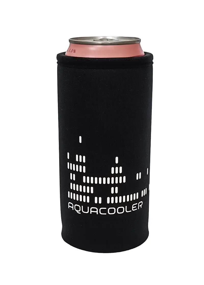 Neoprenový termoobal na plechovku objem 0,33l vysoká potisk Aquacooler black
