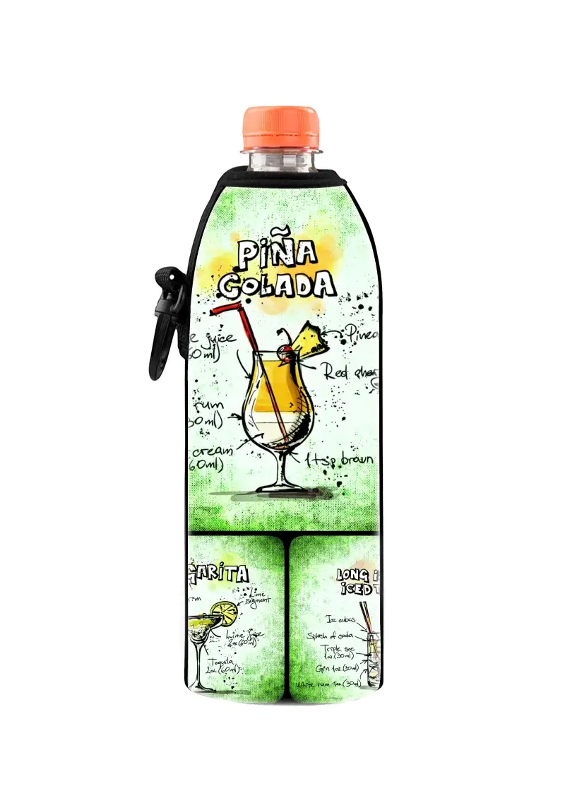 Neoprenový termoobal na sklo a PET lahev 0,5l Drink Piňa colada