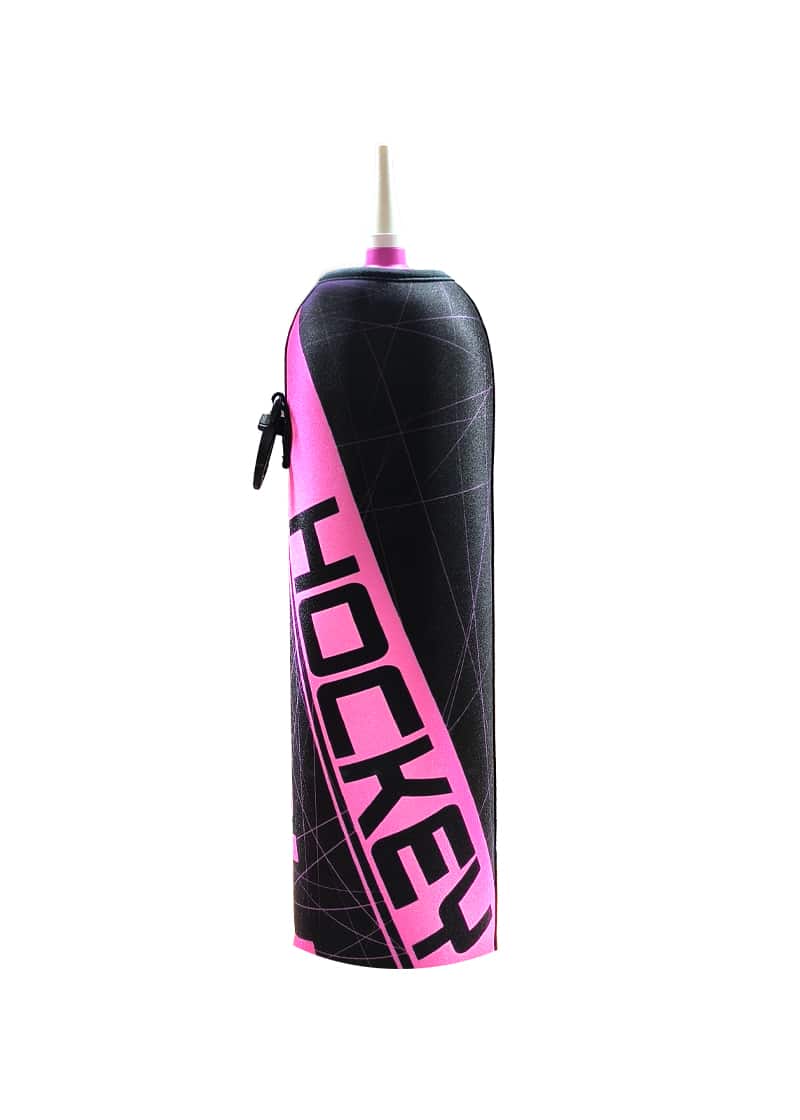 Neoprenový termoobal na hokejovou lahev 1,0l HOCKEY DIAGONÁLA neon pink