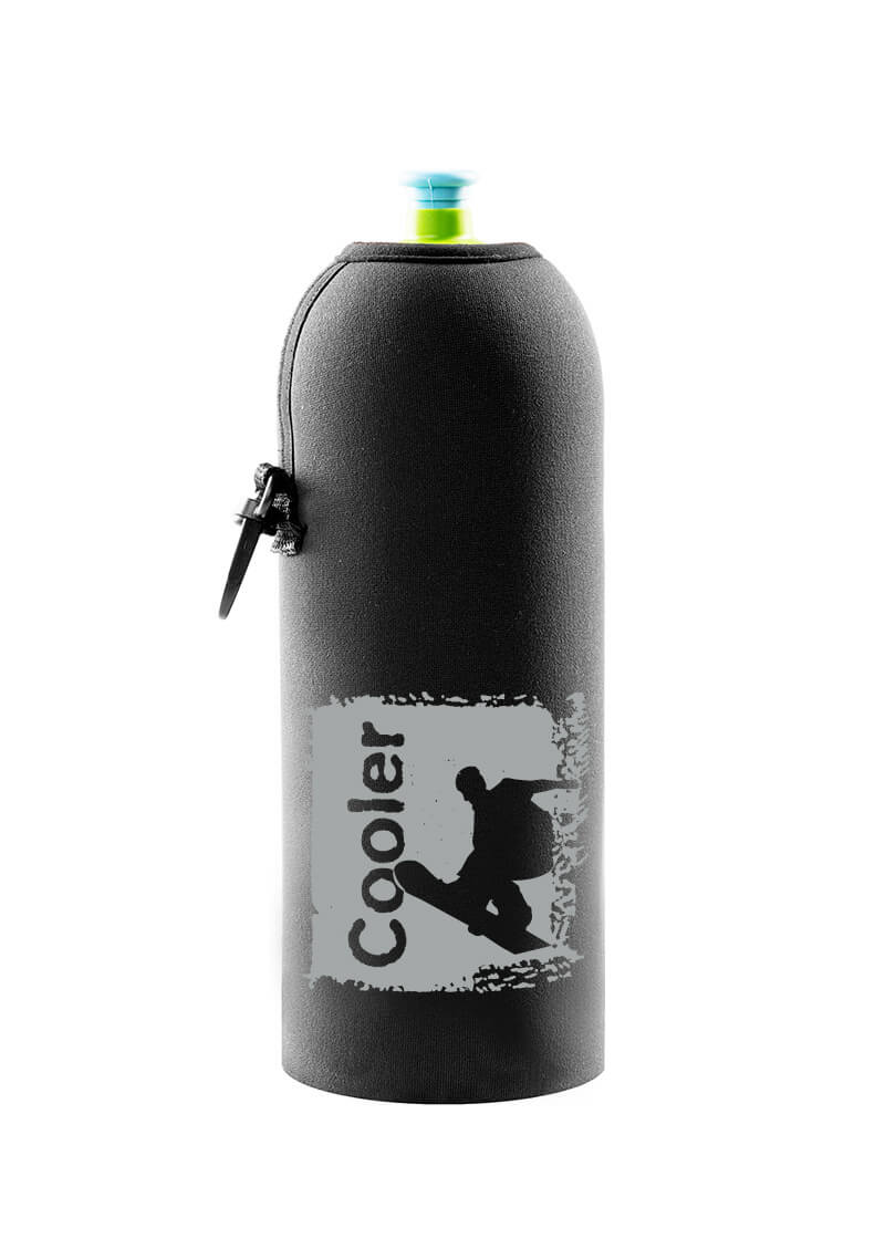 Neoprenový termoobal na sportovní a Zdravou lahev 0,7l Snowboardista black